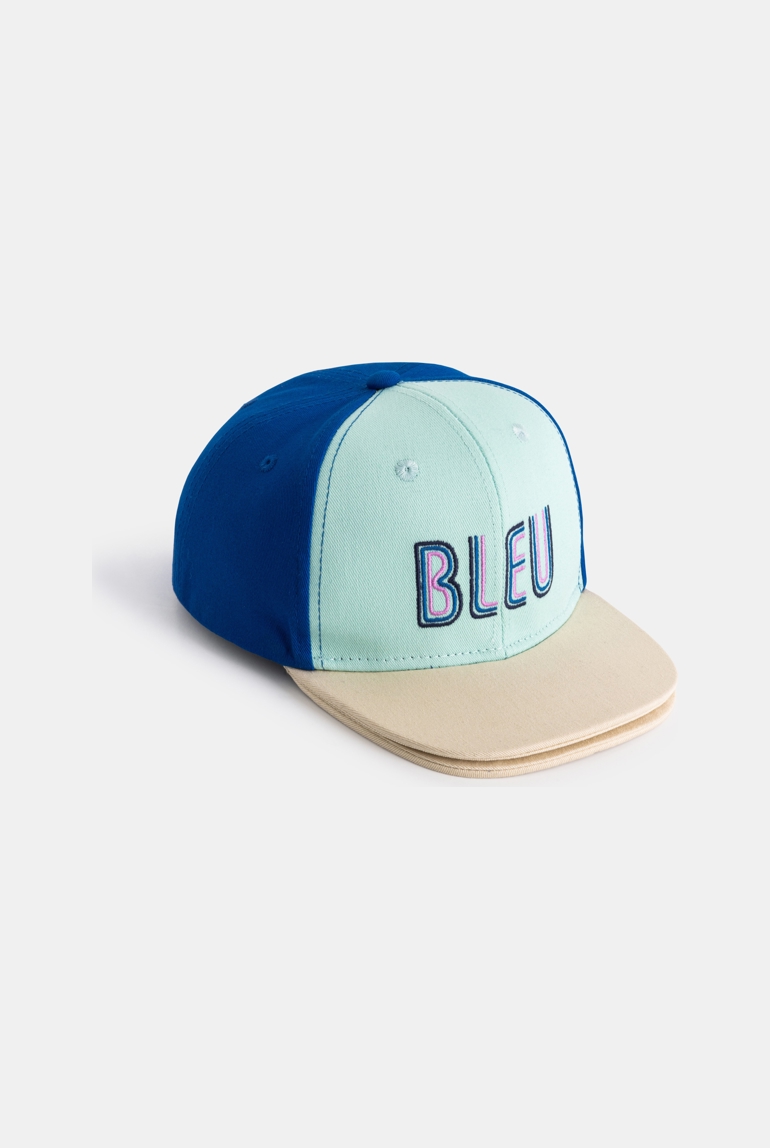Casquette bébé garçon tricolore à message turquoise Catimini 1