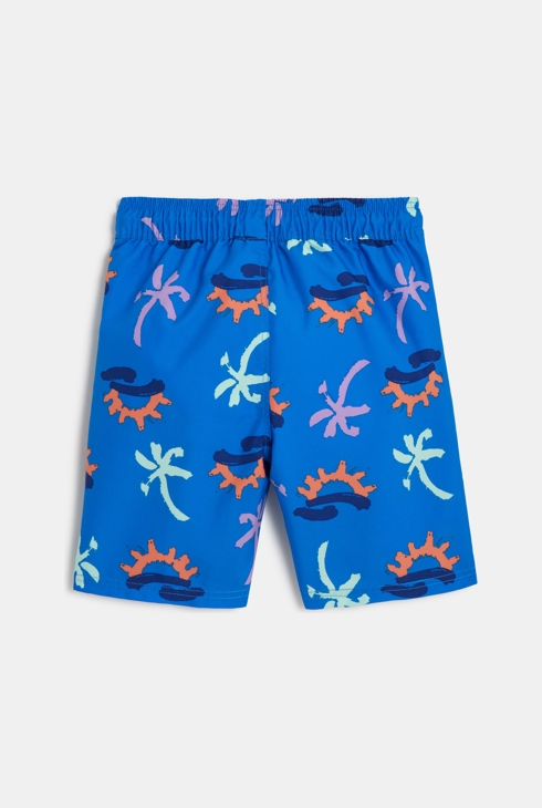 Short de bain garçon bleu à motifs palmiers Catimini