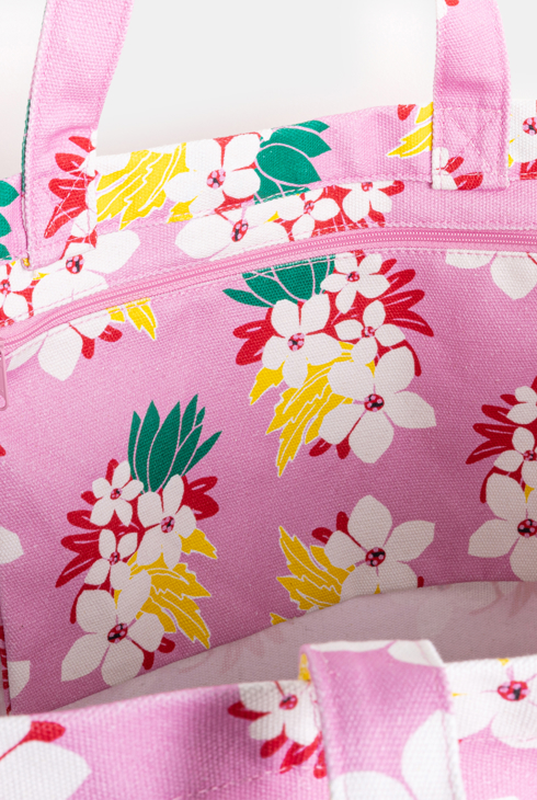 Sac de plage fille à motifs fleurs exotiques rose Catimini