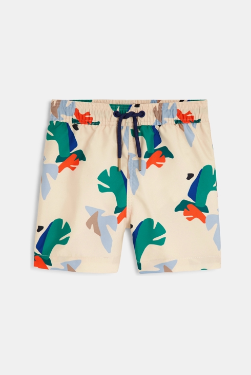 Baby-Badehose Catimini in Beige und mit geometrischen Blättermustern für Jungen 1