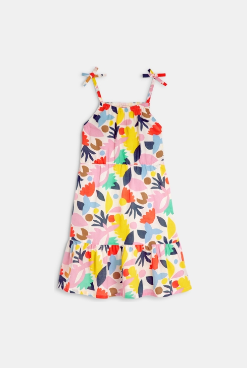 Weißes Mädchenkleid mit abstrakten Motiven Catimini 1