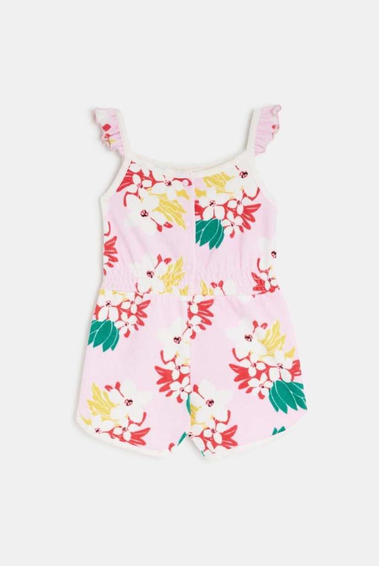 Combishort bébé fille rose fleurs exotiques Catimini 1