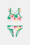 Maillot de bain 2 pièces bébé fille rose fleurs exotiques Catimini