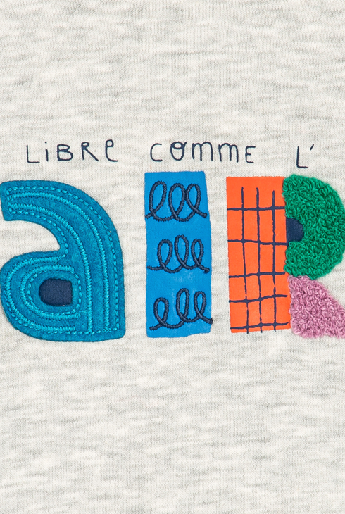 Sweat bébé garçon molleton broderie bouclette gris Catimini