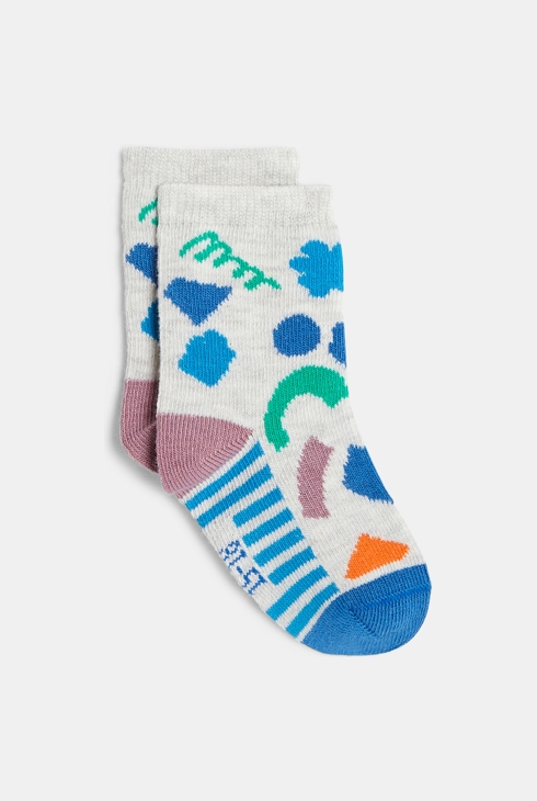 Chaussettes bébé motifs inspiration terrazo grises Catimini 1