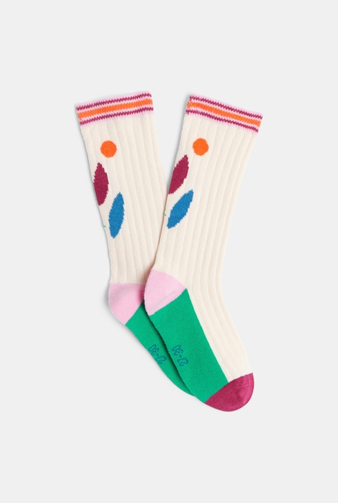 Chaussettes hautes filles imprimé floral blanches Catimini 2