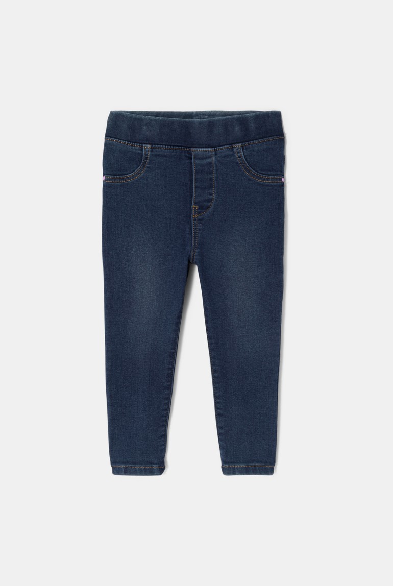Vaquero slim de bebé niña con cintura elástica azul oscuro Catimini 1