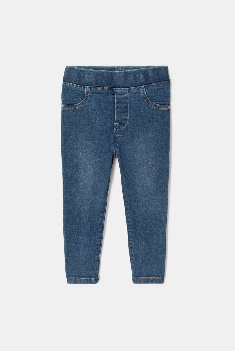 Jean slim bébé fille taille élastiquée bleu stone Catimini 1