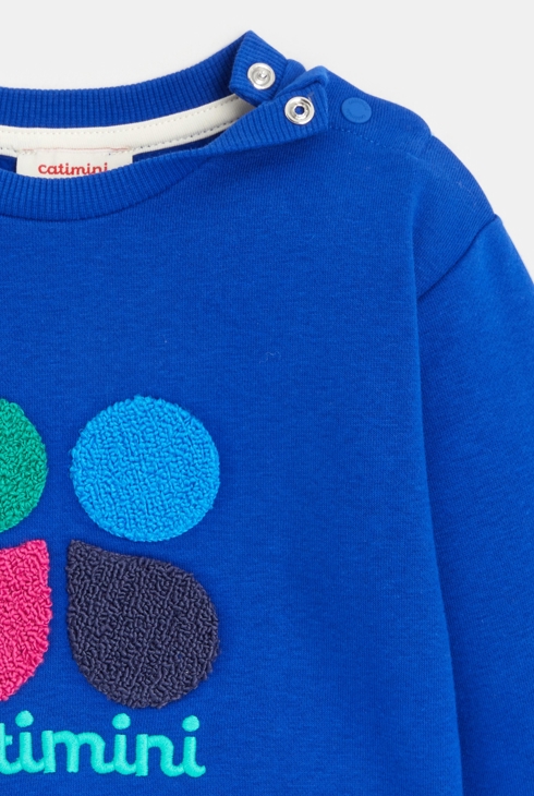 Sweat bébé molleton brodé bleu Catimini