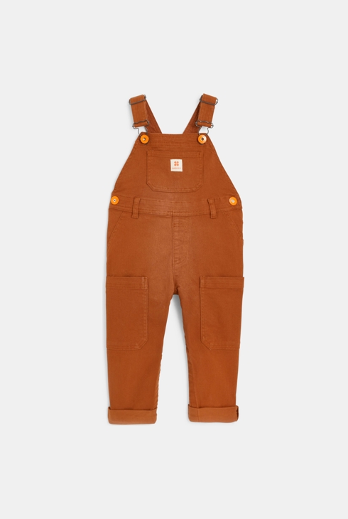 Salopette longue bébé garçon twill marron sepia Catimini