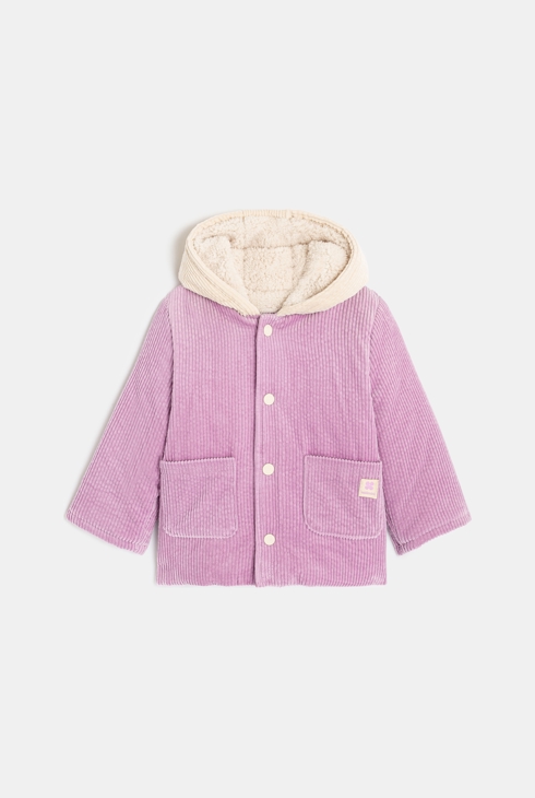 Veste bébé fille velours doublé violet iris Catimini 1
