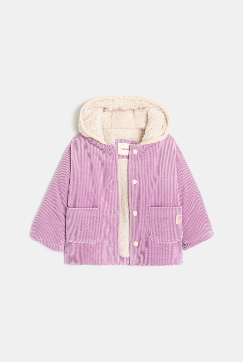 Veste bébé fille velours doublé violet iris Catimini