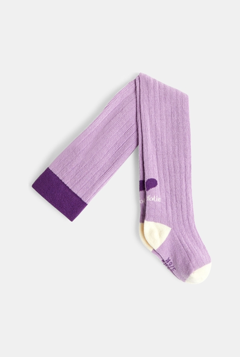 Collant caldi viola in maglia a coste per neonata Catimini 1
