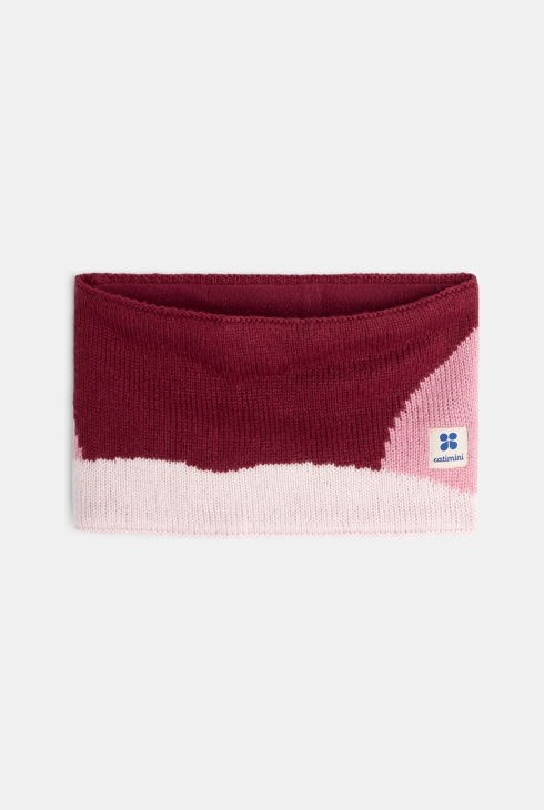 Snood bébé fille maille tricot doublée calcite rose Catimini 1