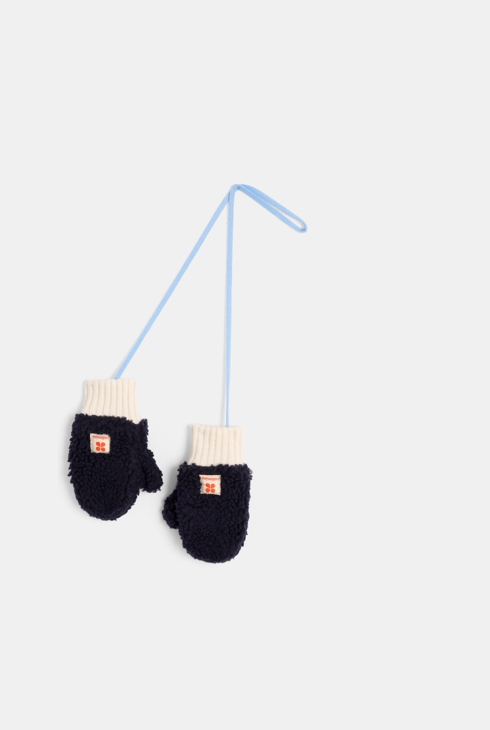 Muffole color caramello in sherpa foderato in pile per neonato Catimini 1