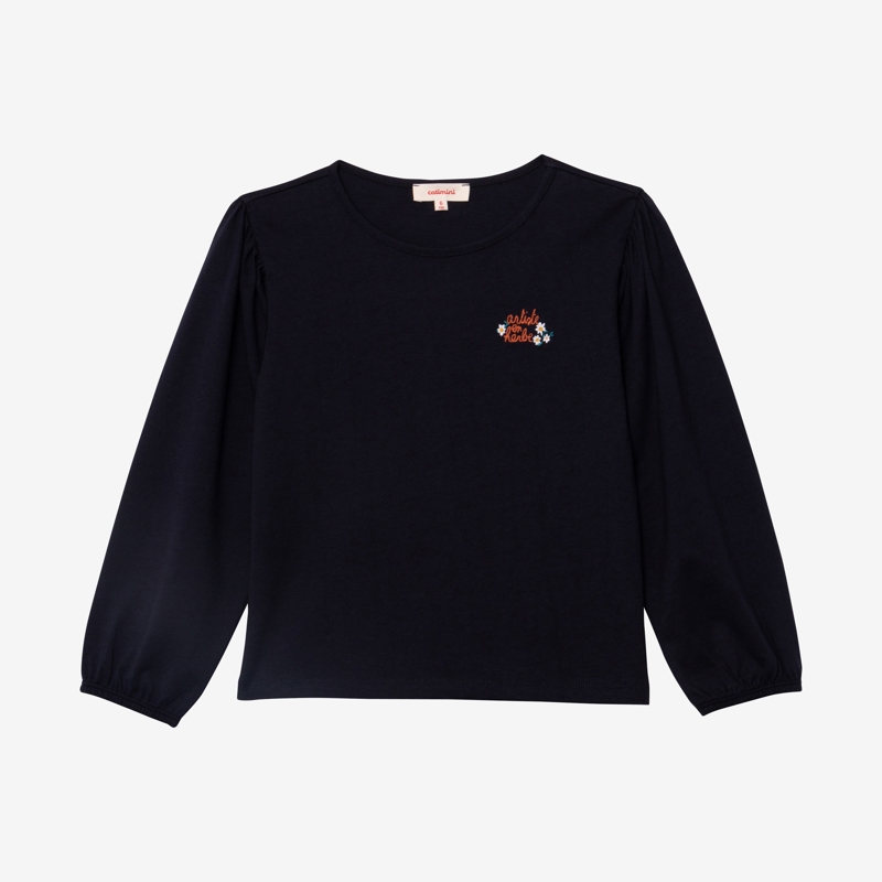 Catimini - T-shirt bio fille marine brodé Catimini - Fille