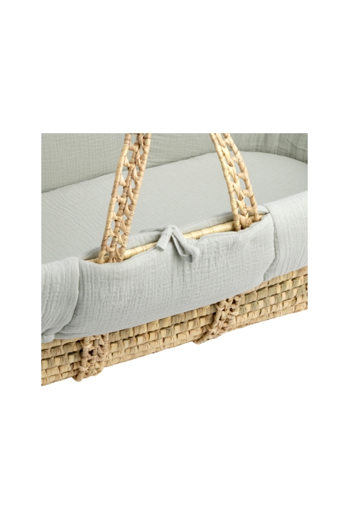 Couffin bébé en fibres naturelles avec habillage tissu