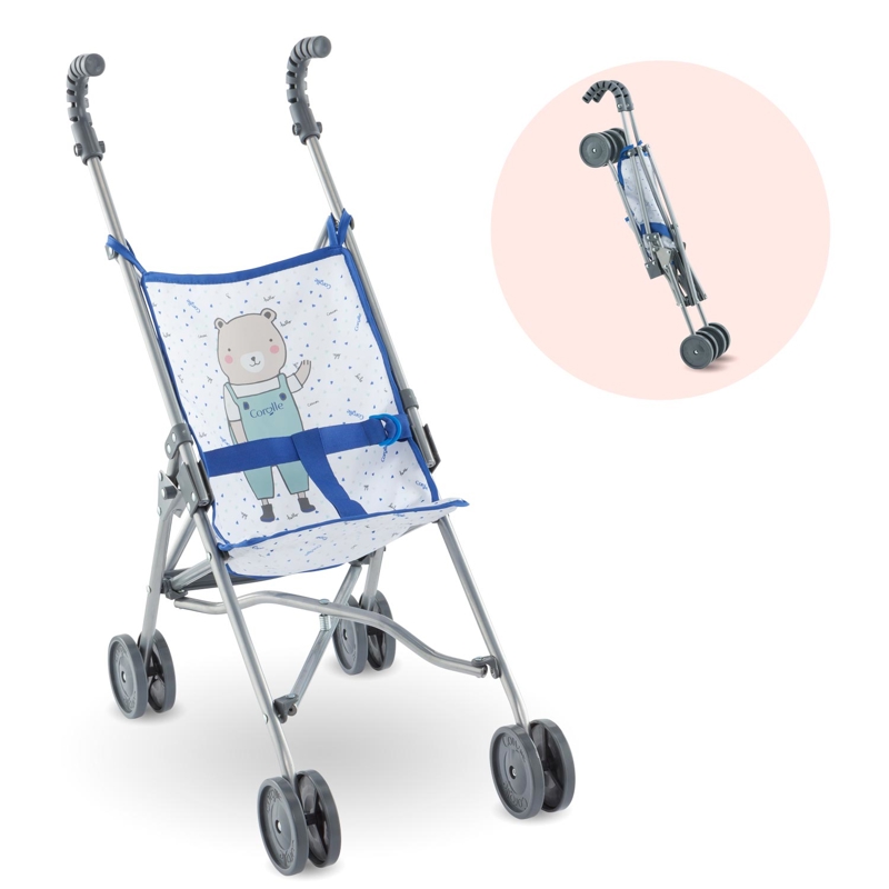Corolle - Poussette Canne Bleue pour poupon 36/42/52 cm, Corolle - Mixte - Dès 3 ans