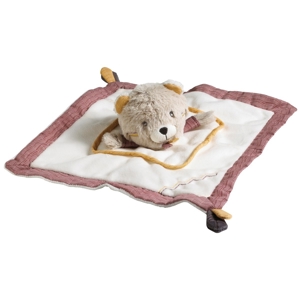 Doudou mouchoir Ours en velours beige 1