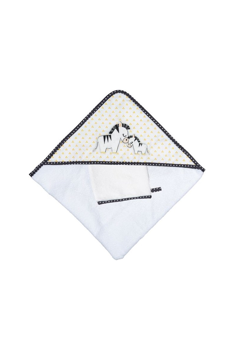 Cape de bain et gant Pluche et pompon 1