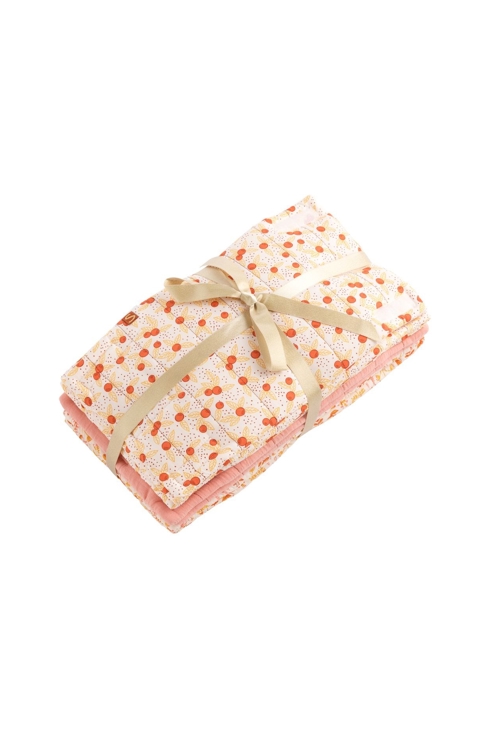 Protections de barreaux de lit bébé lot de 8 en coton rose