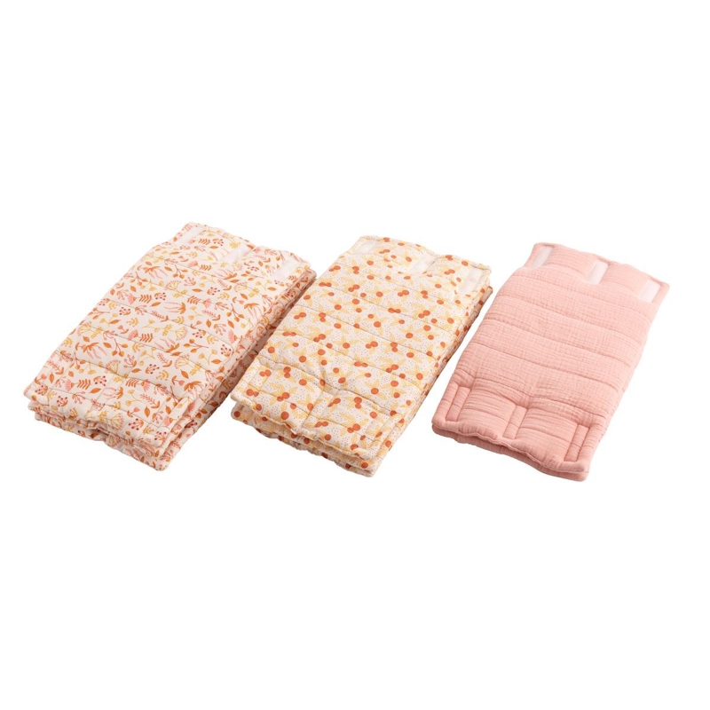 Sauthon - Protections de barreaux de lit bébé lot de 8 en coton rose -