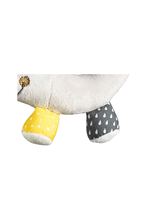 Hochet Eléphant en velours gris
