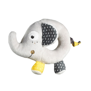 Hochet Eléphant en velours gris 1