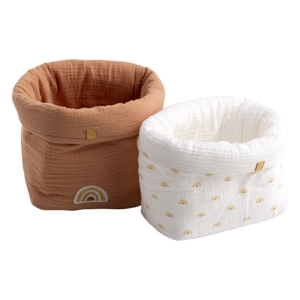 Panières de rangement lot de 2 en coton 1