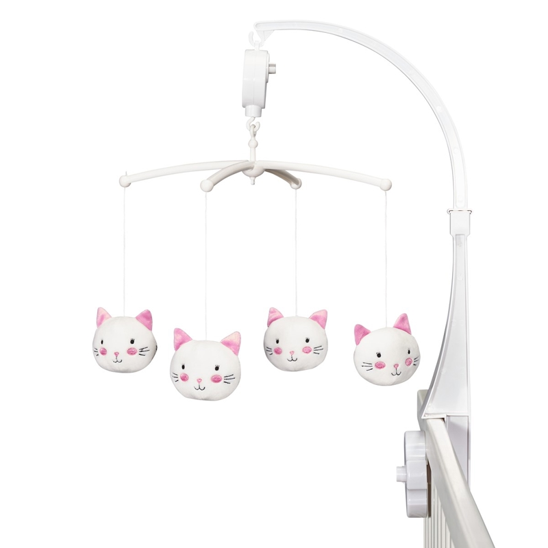 Mobile musical bébé en polyester blanc -