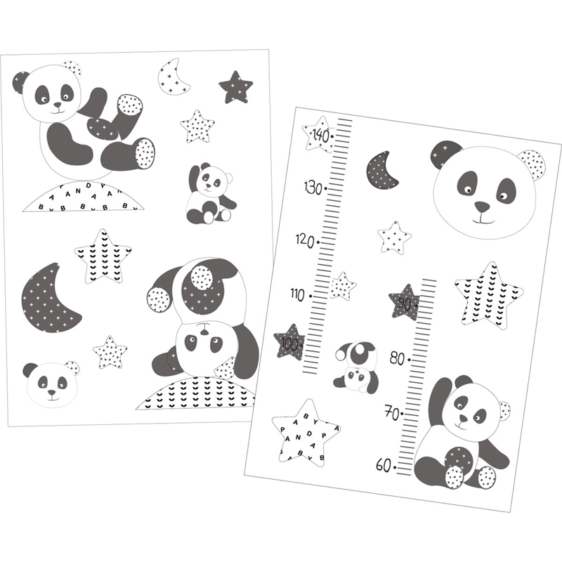 Stickers muraux 70x50cm en Adhésif gris -