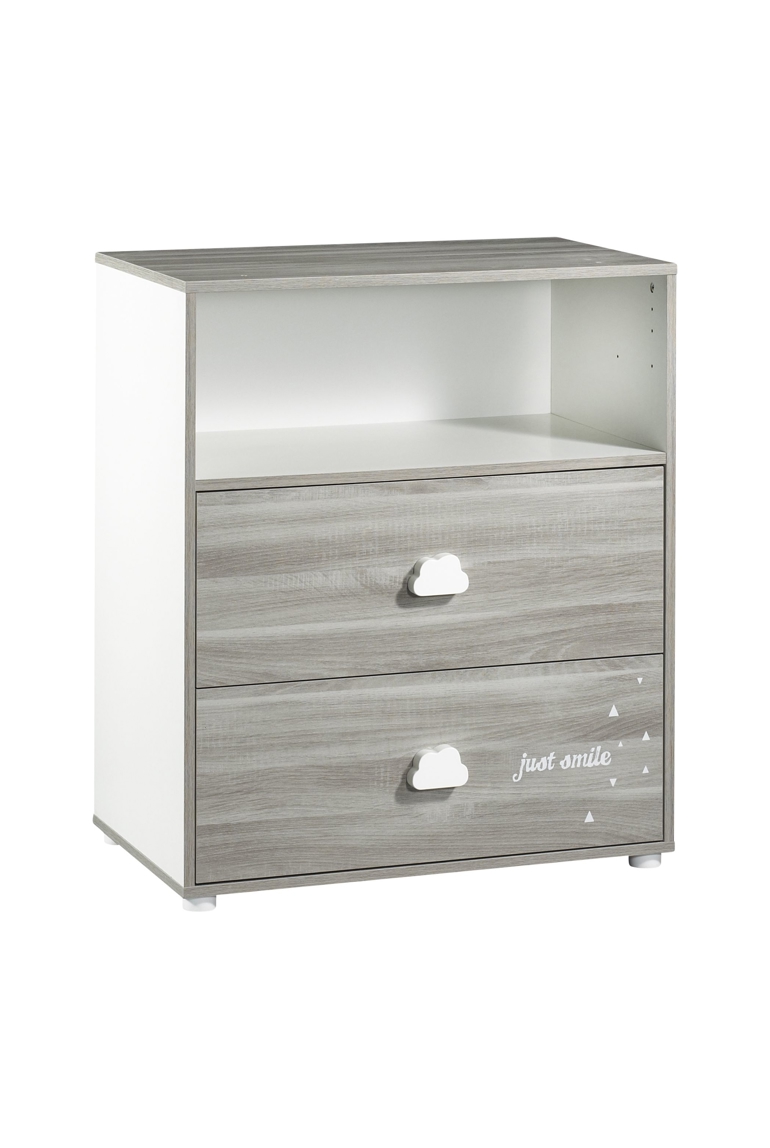 Commode à langer 2 en 1 chêne silex Smile 1