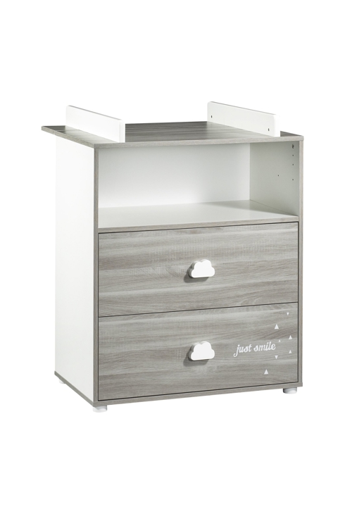 Commode à langer 2 en 1 chêne silex Smile