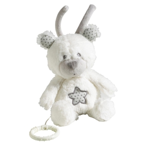 Peluche Mini Musical Ours en velours blanc 1