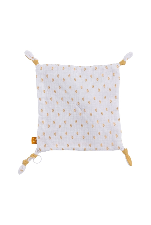 Doudou mouchoir soleil en coton blanc