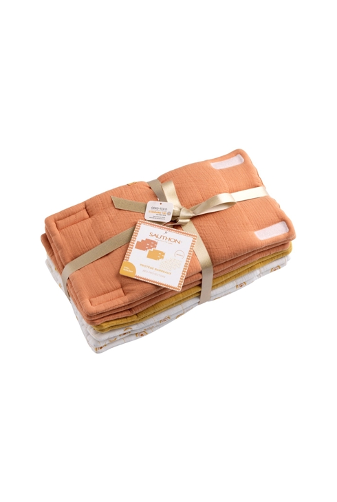 Protections de barreaux de lit 38x21 cm en coton Moutarde