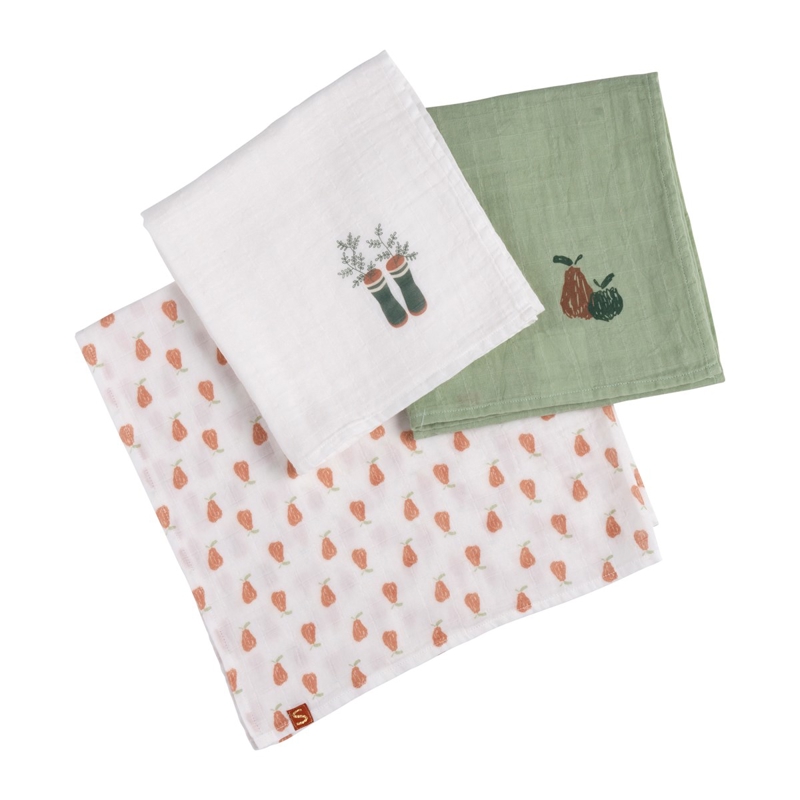 Lot de 3 langes coton bio Botanica -