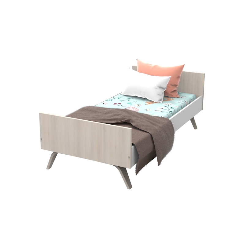Sauthon - Lit junior 190x90cm en bois beige -