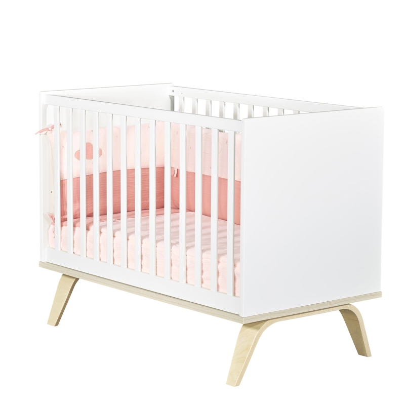 Lit bébé 120X60cm en bois blanc -