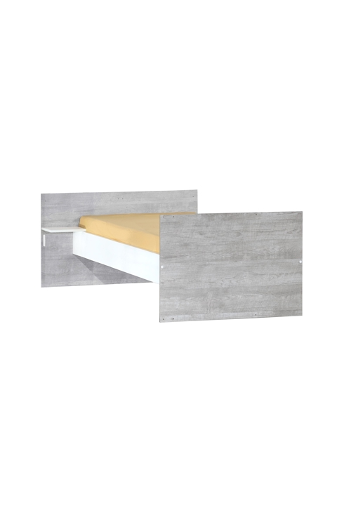 Lit bébé combiné évolutif 120x60 en 90x190 Scandi gris