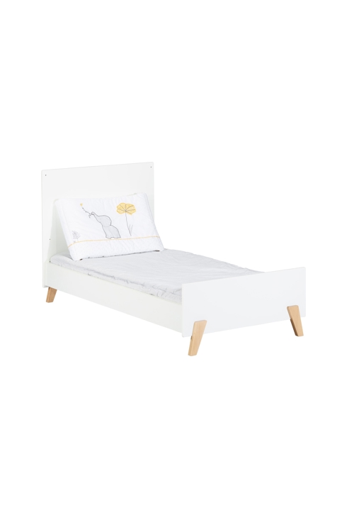 Lit évolutif 140x70 - Little Big Bed sur pieds en bois blanc
