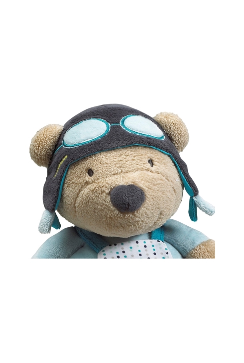 Doudou Ourson en velours Bleu