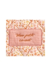Protège carnet santé en coton rose 2