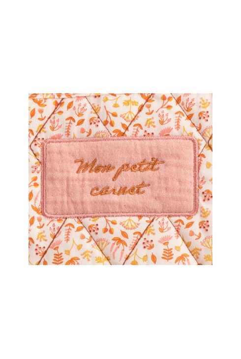 Protège carnet santé en coton rose