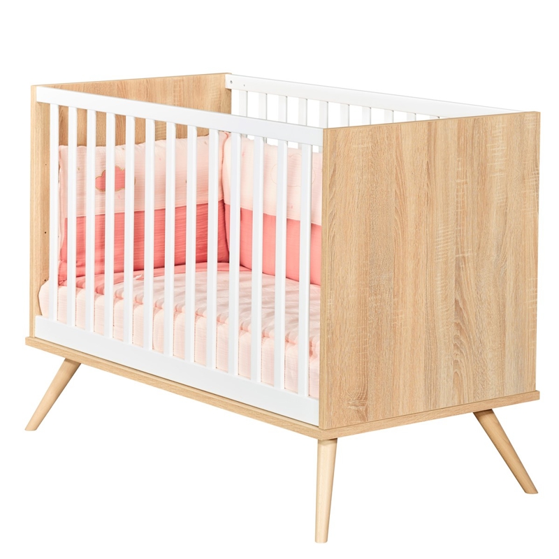 Sauthon - Lit bébé à barreaux 120X60cm en bois -