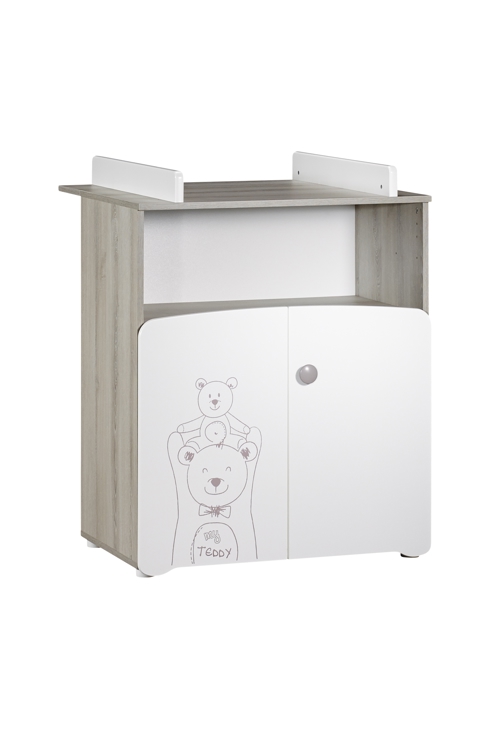 Commode à langer 2 en 1 taupe Teddy