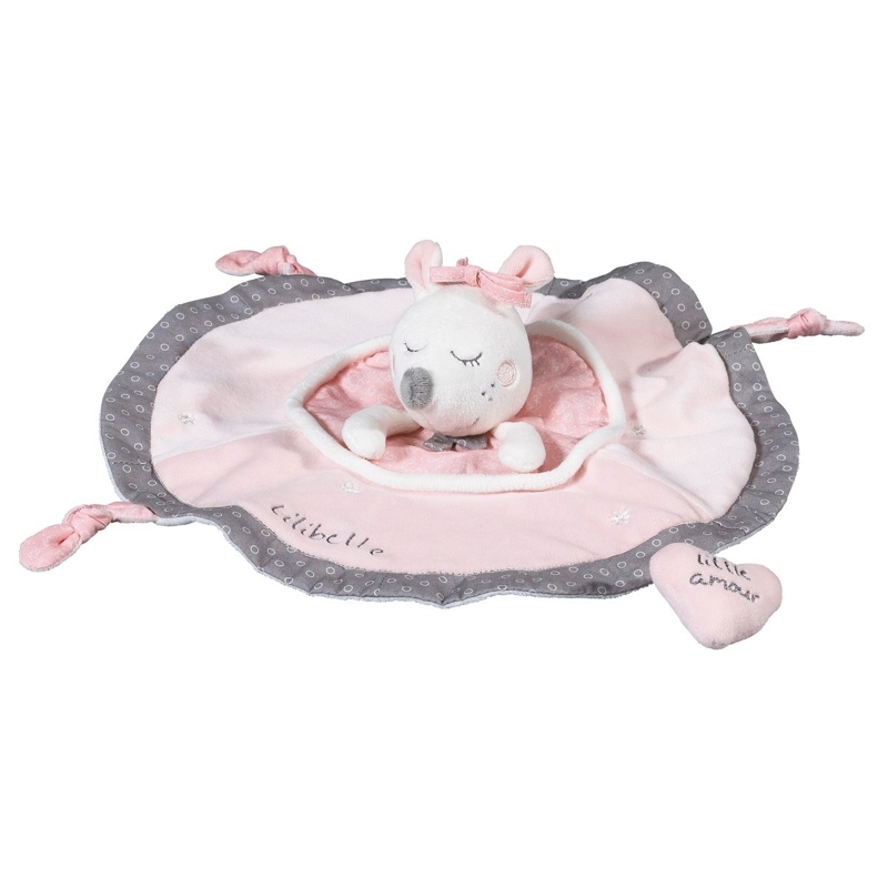 Sauthon - Doudou Mouchoir Souris danseuse étoile en velours Rose - - Dès la naissance