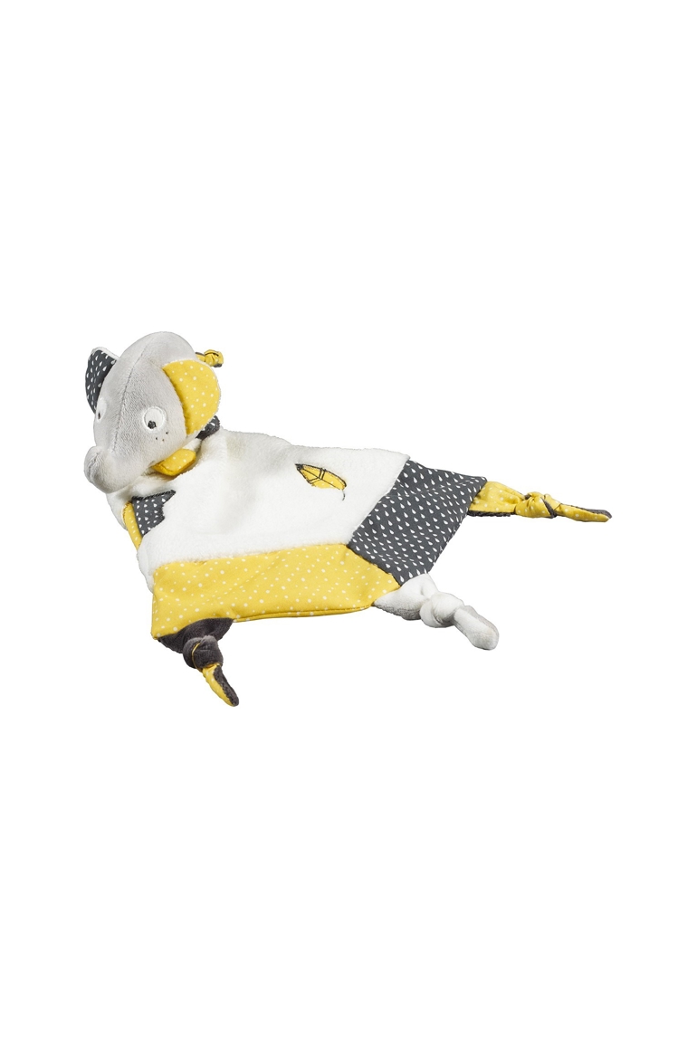 Doudou mouchoir Eléphant en velours gris 1