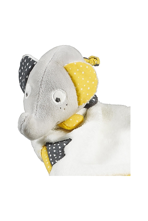 Doudou mouchoir Eléphant en velours gris