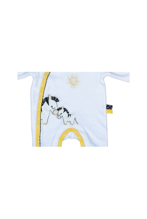Pyjama velours zèbre Pluche et pompon